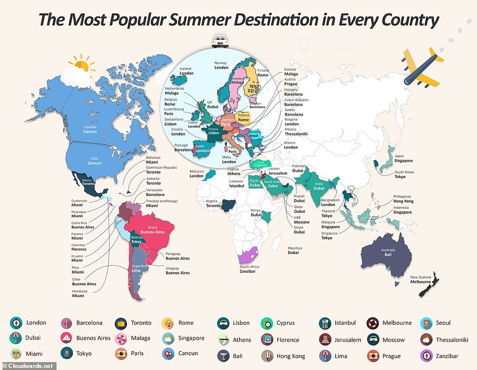 Villa Destinations Map